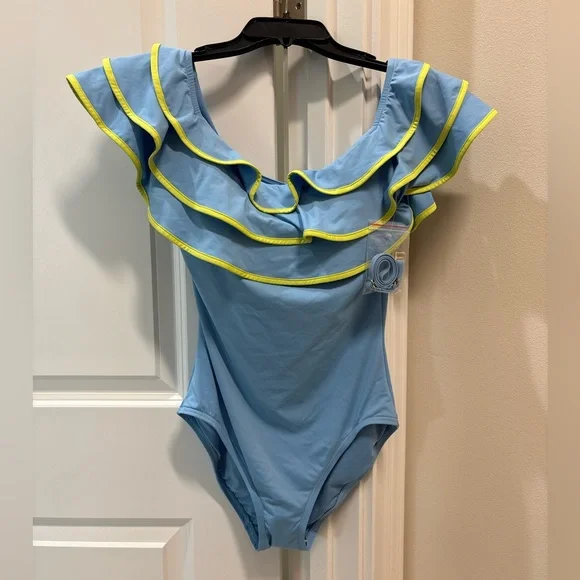 Kate Spade Ruffle Off-the-shoulder One-piece - Picture 4 of 4